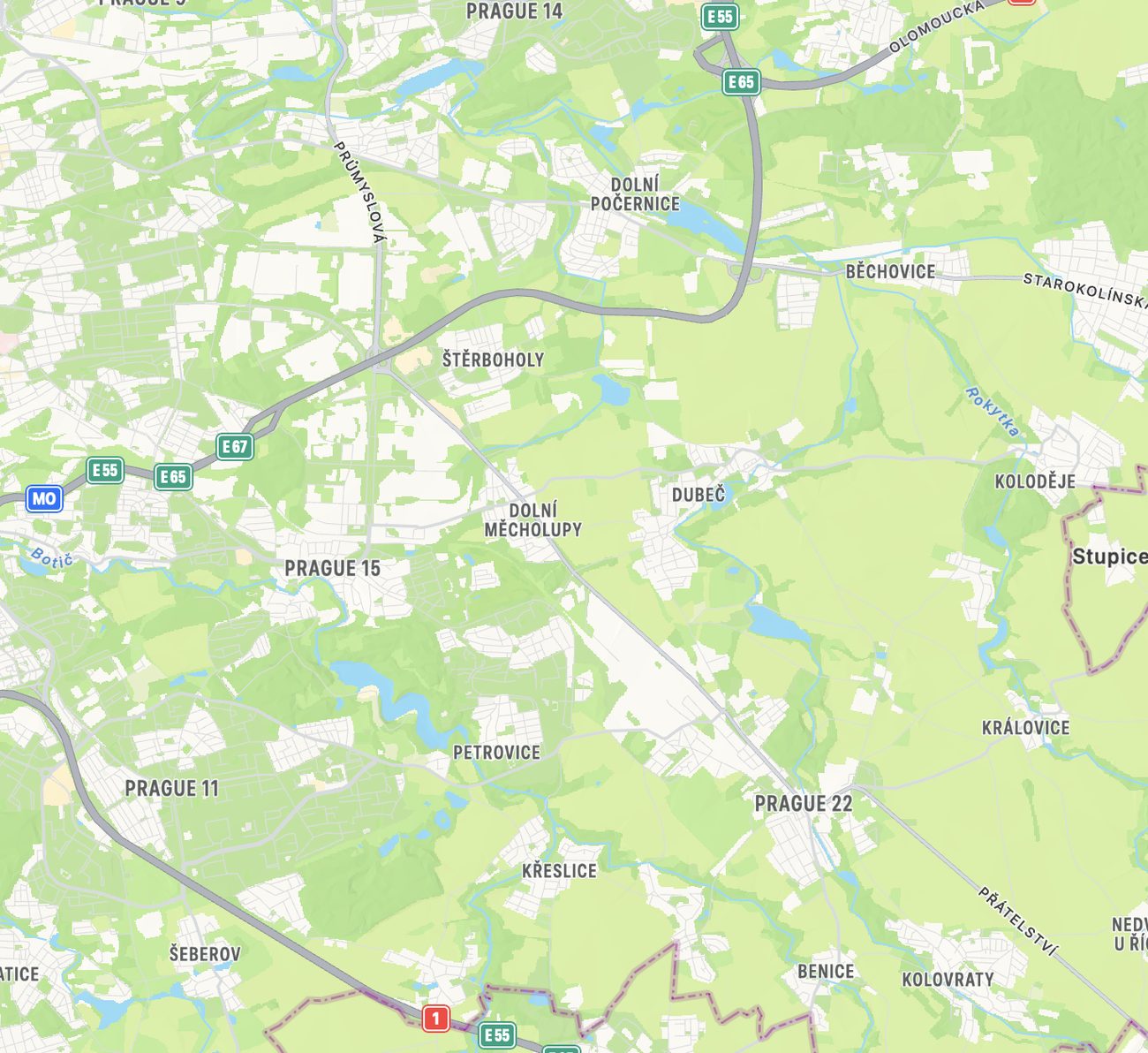 Mapa Prahy s pokutami za rychlost
